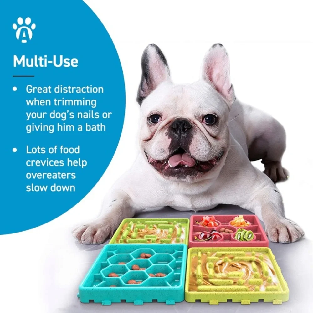 MULTICOLOR Slow Feeding Food Mats and Trays with Suction Cups for Cats and Dogs